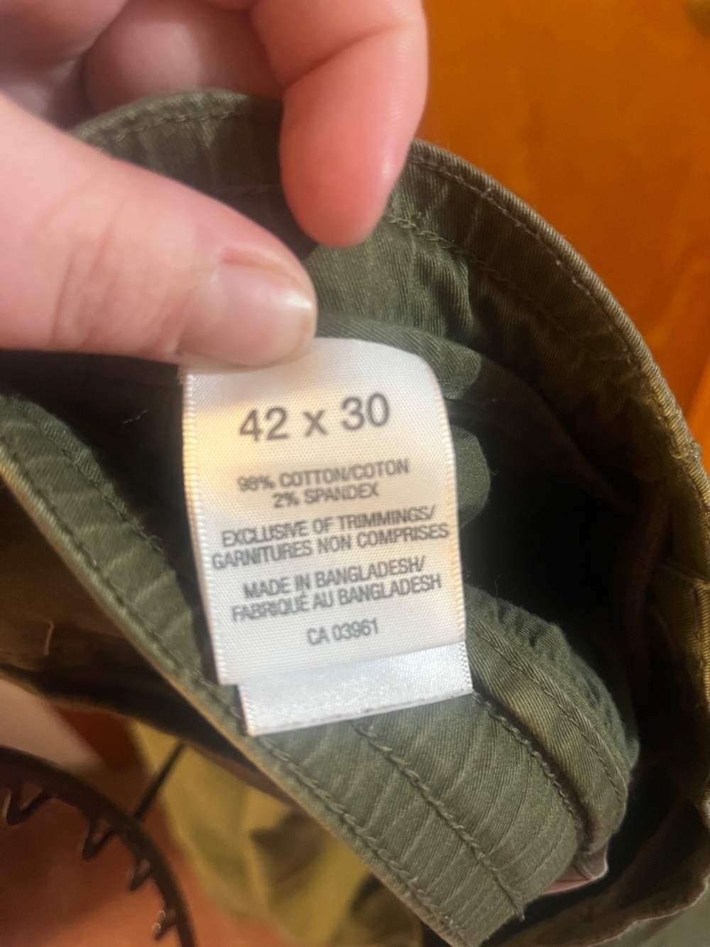 Men’s Denver Hayes Olive Green Chinos 42X30 - Picture 10 of 11